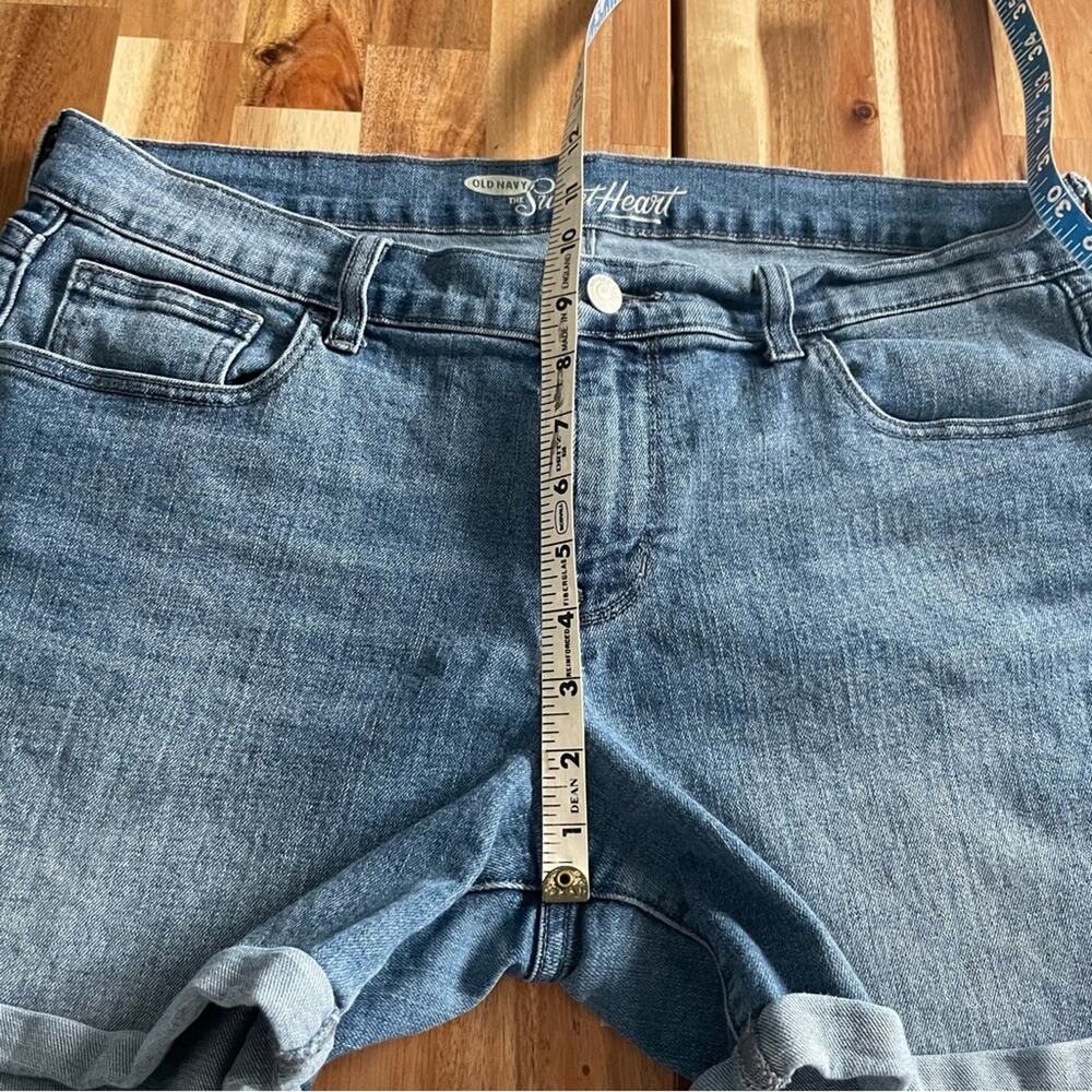 Cuffed Jean Shorts Size 12 Medium Wash - Picture 5 of 7